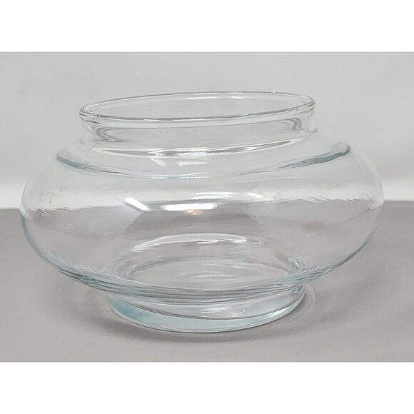 Vintage Stamped Anchor Hocking Clear‎ Glass Vase With Round Base Home Decor - Picture 1 of 6